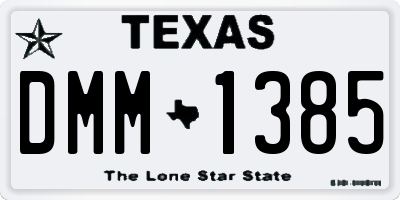 TX license plate DMM1385