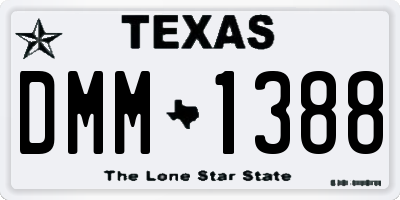 TX license plate DMM1388