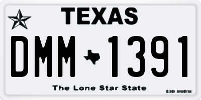 TX license plate DMM1391