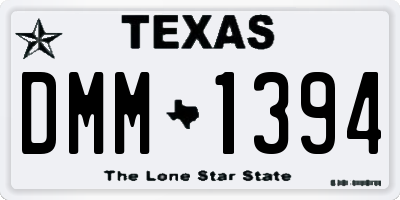 TX license plate DMM1394