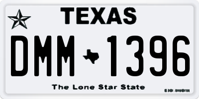 TX license plate DMM1396