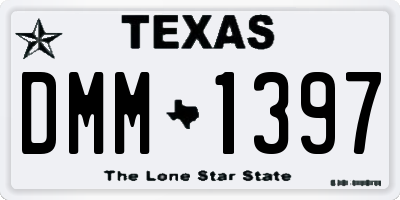 TX license plate DMM1397