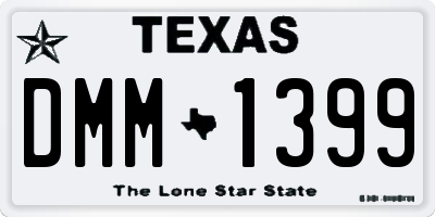 TX license plate DMM1399