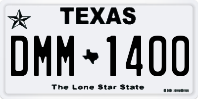 TX license plate DMM1400