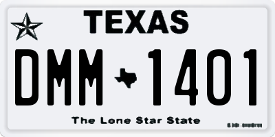 TX license plate DMM1401