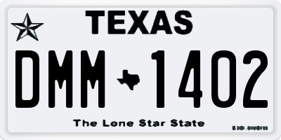 TX license plate DMM1402
