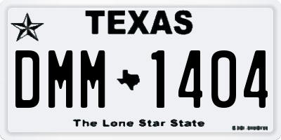 TX license plate DMM1404