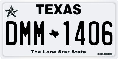 TX license plate DMM1406