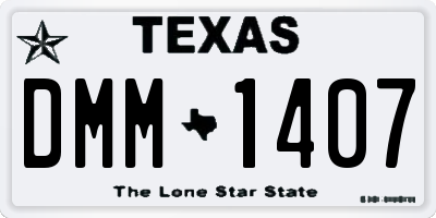 TX license plate DMM1407