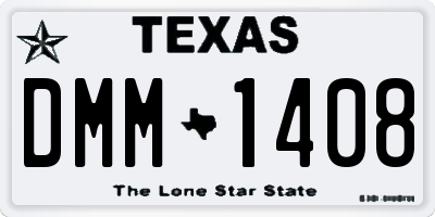 TX license plate DMM1408