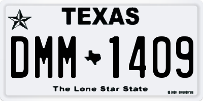 TX license plate DMM1409