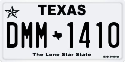 TX license plate DMM1410
