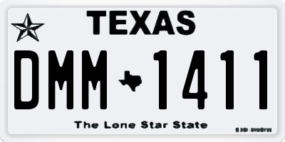TX license plate DMM1411