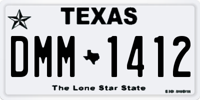 TX license plate DMM1412