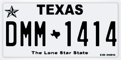 TX license plate DMM1414