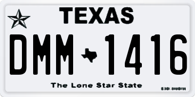 TX license plate DMM1416