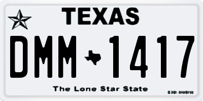 TX license plate DMM1417