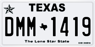 TX license plate DMM1419