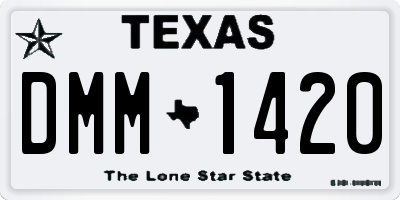 TX license plate DMM1420