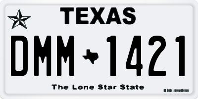 TX license plate DMM1421