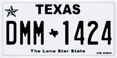 TX license plate DMM1424