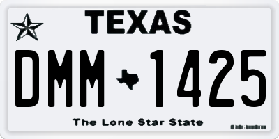 TX license plate DMM1425