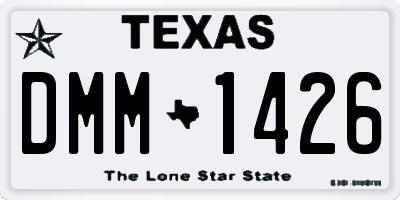 TX license plate DMM1426