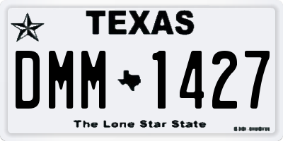 TX license plate DMM1427