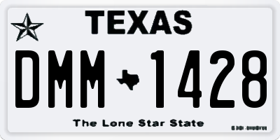 TX license plate DMM1428