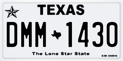 TX license plate DMM1430