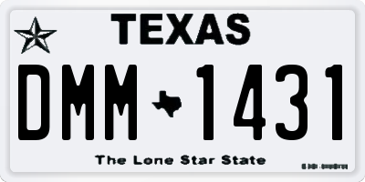 TX license plate DMM1431