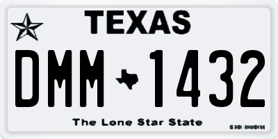 TX license plate DMM1432