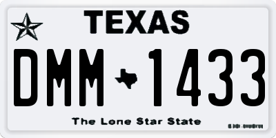 TX license plate DMM1433