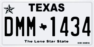 TX license plate DMM1434