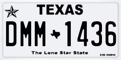 TX license plate DMM1436