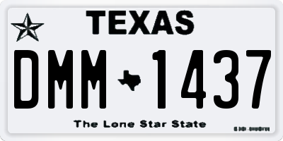 TX license plate DMM1437