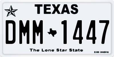 TX license plate DMM1447