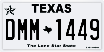 TX license plate DMM1449