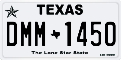 TX license plate DMM1450