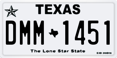 TX license plate DMM1451