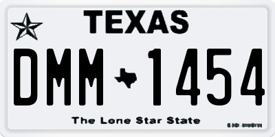 TX license plate DMM1454