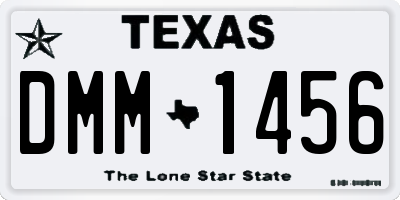TX license plate DMM1456