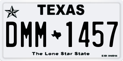 TX license plate DMM1457