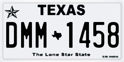 TX license plate DMM1458