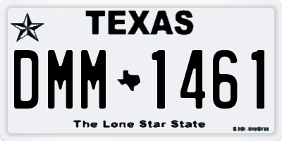 TX license plate DMM1461