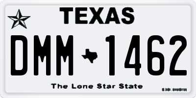 TX license plate DMM1462