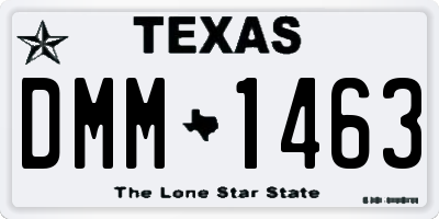 TX license plate DMM1463