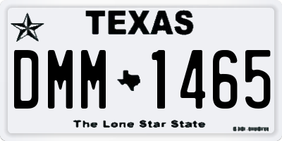 TX license plate DMM1465