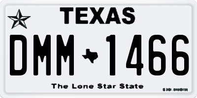 TX license plate DMM1466