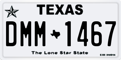 TX license plate DMM1467